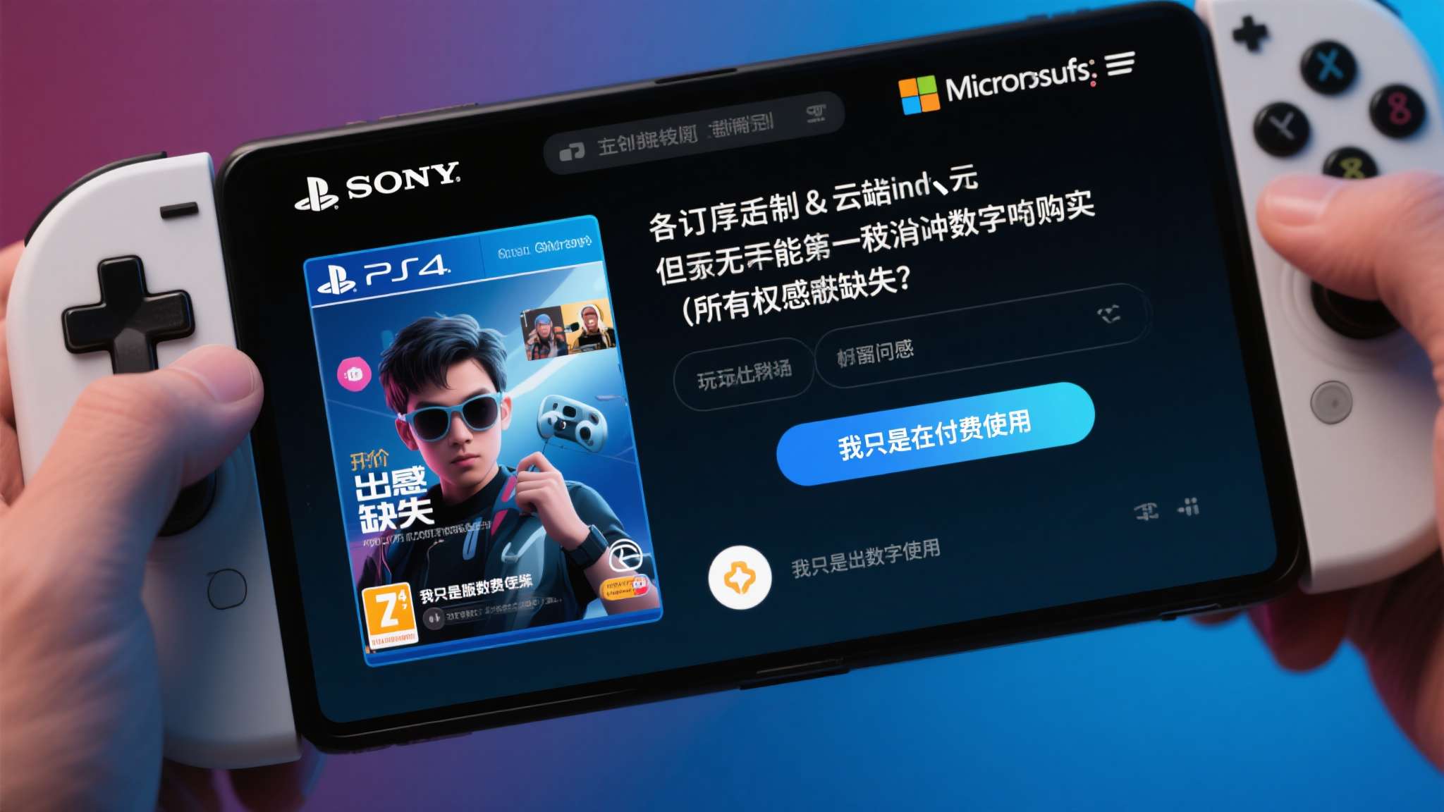 索尼、微软等厂商虽然也在尝试各种订阅制或云端方案，但始终未能从根本上解决数字购买
